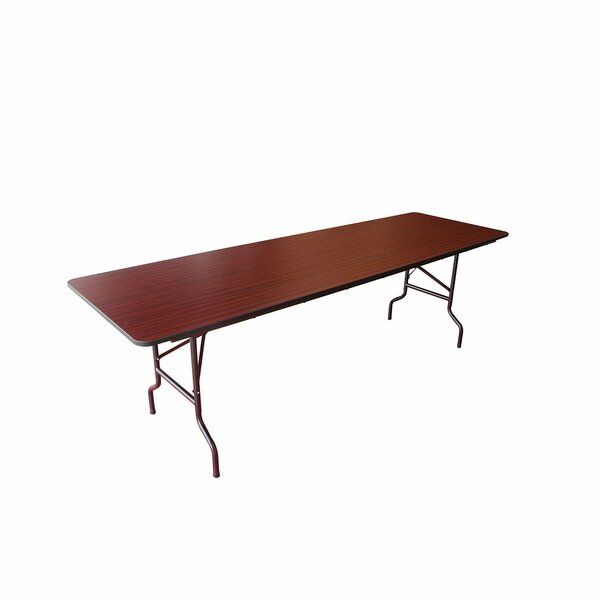 Interion By Global Industrial Interion Folding Wood Table, 96inW x 30inL, Mahogany 695831MH